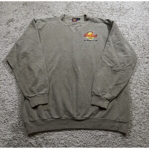 Hard Shell Cafe Embroidered Crewneck Long Sleeve Hard‎ Rock VTG Crab Beige M